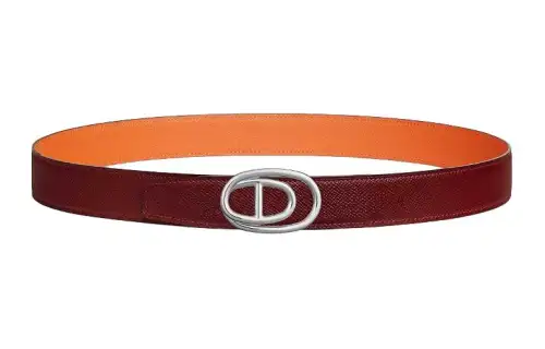 HERMES Cow Leather Belts Men's Width 3.2cm