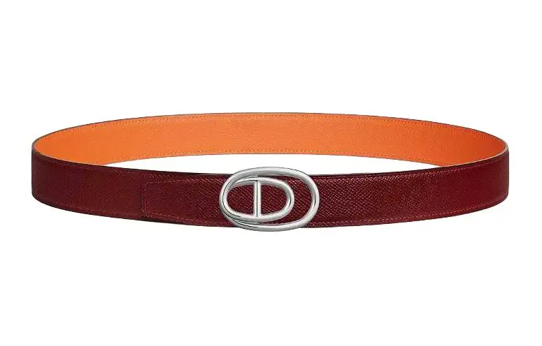 HERMES Cow Leather Belts Men's Width 3.2cm