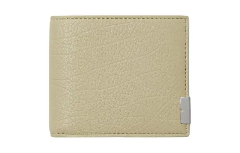 Burberry Grain Leather Wallet Men's Light Khaki