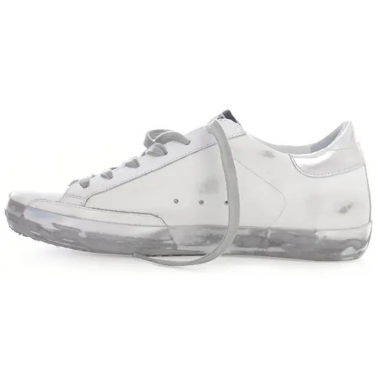 Golden Goose Super-Star White Silver Sparkle Women's
