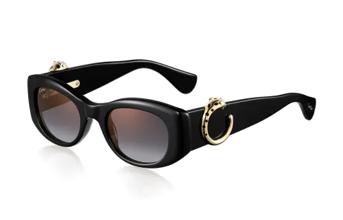 CARTIER Irregular Shape Sunglasses Unisex Black
