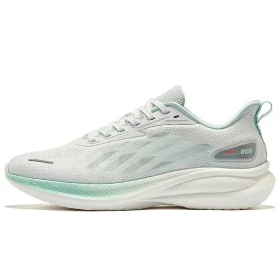 Erke Cushioning Lightweight Low Top Sprint Running Shoes Men's Erke White Bubble Green