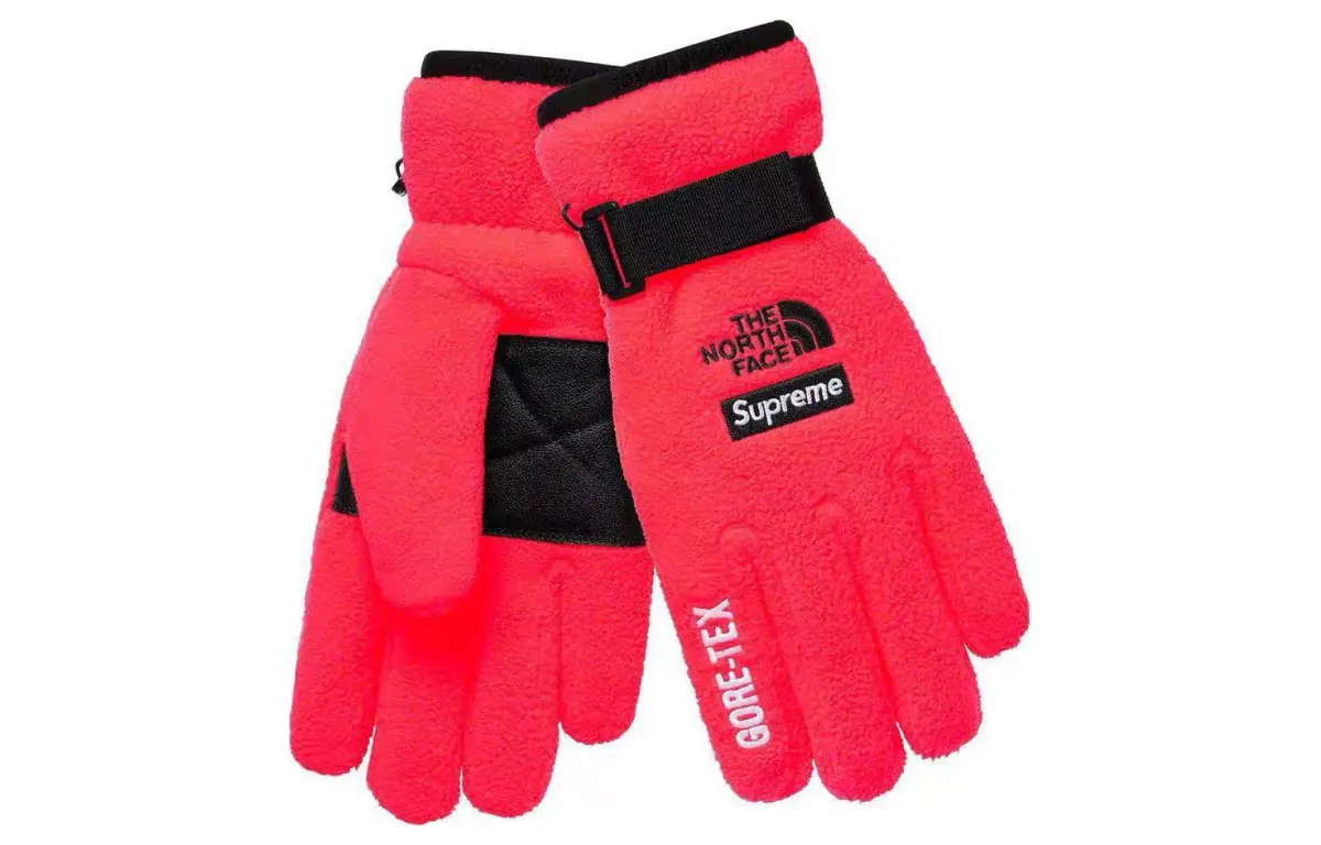 Supreme Polar Fleece Knit Gloves Unisex Red