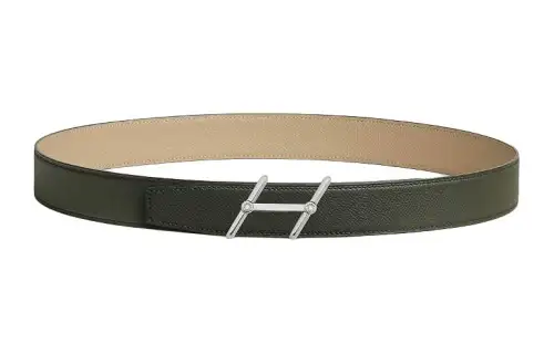 HERMES Two Tone Smooth Buckle Leather Belts Men's 