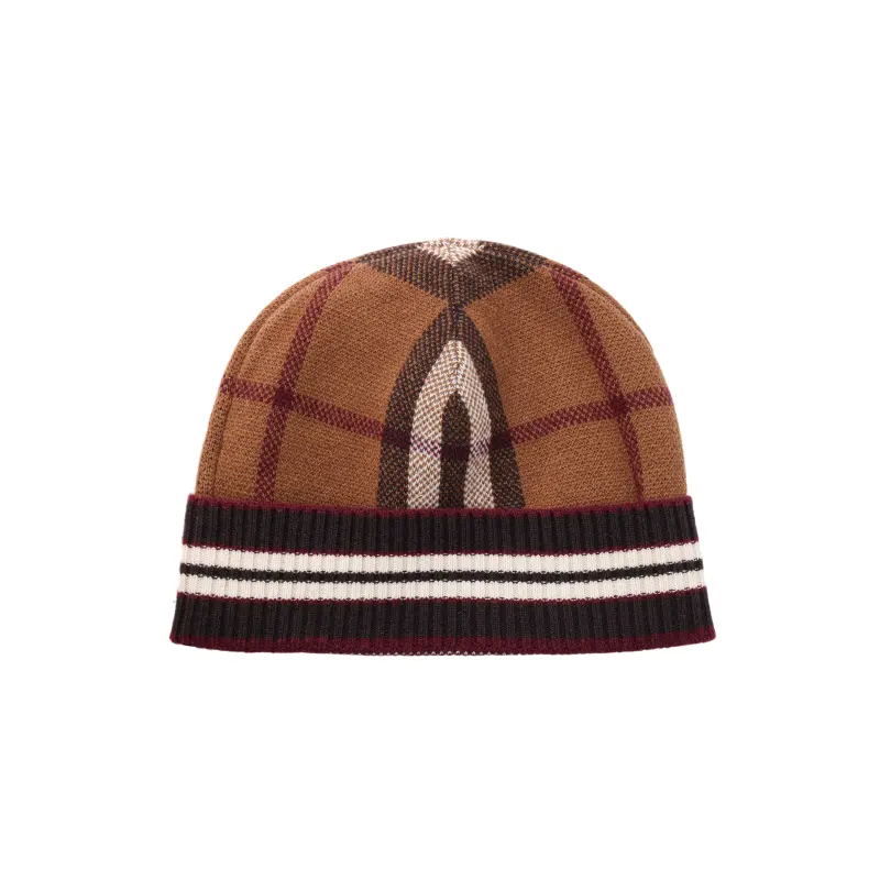 Burberry Checked Turn-Up Brim Beanie