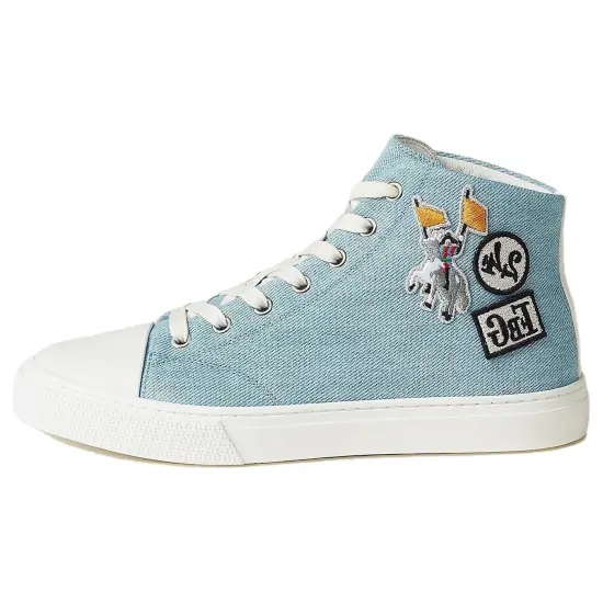 HERMES Skateboard Shoes Women's High-Top Light Blue