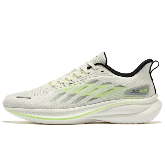 Erke Running Shoes Men Low-Top White Green Black