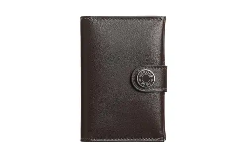 HERMES Evergrain Calfskin Card Holder Men's 46 Ebene Ebony