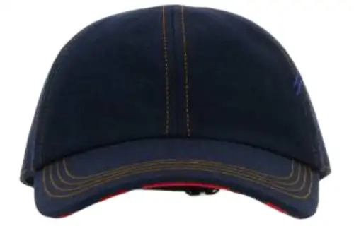 Burberry Stitch Detailed Curved Hem Denim Baseball Cap