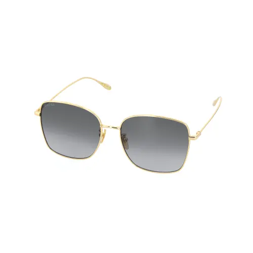 GUCCI SS22 Gradient Square Metal Sunglasses Women's Gold