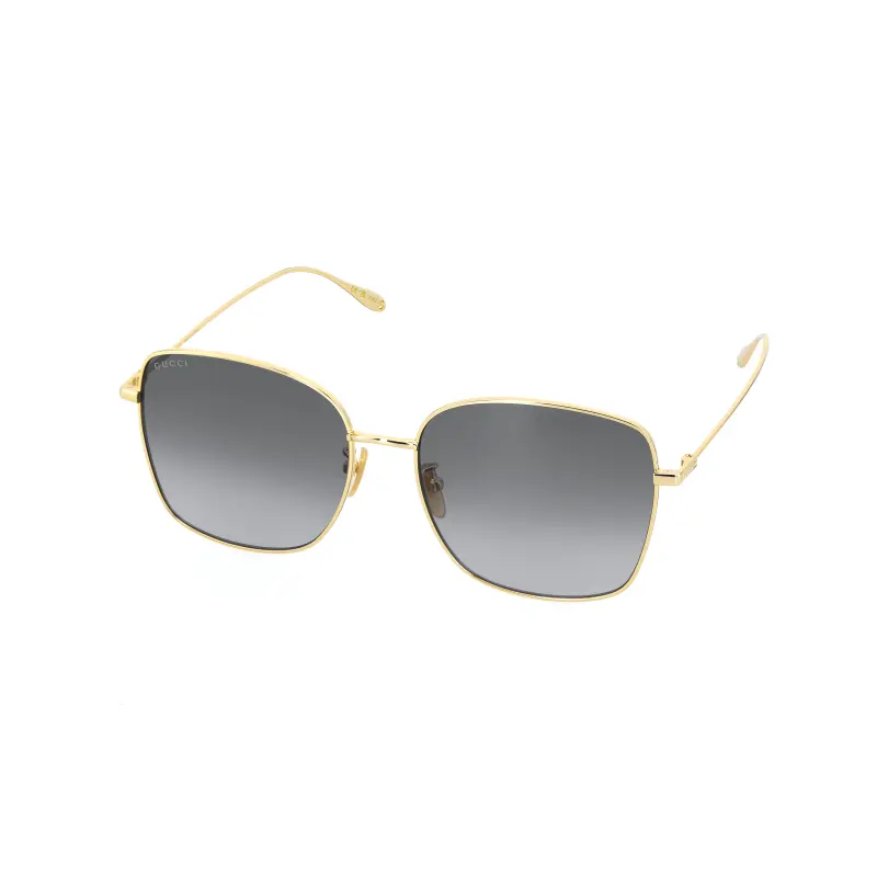 GUCCI SS22 Gradient Square Metal Sunglasses Women's Gold