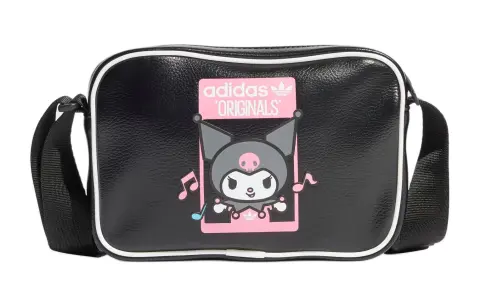 Adidas Originals Kuromi, Collaboration Polyurethane Crossbody Bags Small Women's Black