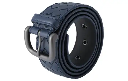 Bottega Veneta Cow Leather Belts Men's Blue Width 4cm