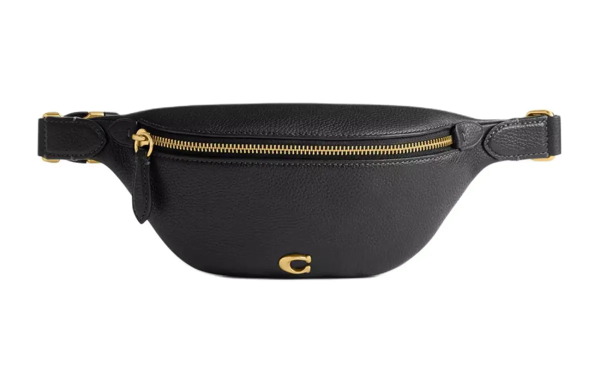 COACH Leather Fanny Pack Large Women's Black