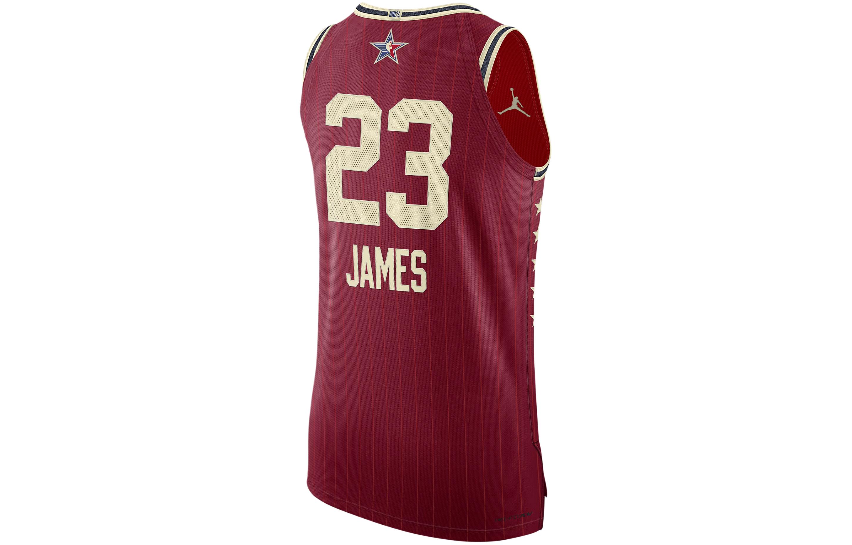 Jordan Basketball Jersey LEBRON James Size 23 2024 All Star Player Edition Men’s Dark Red