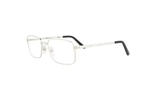 CARTIER Metal Irregular Shape Eyeglass Frames Unisex Silver