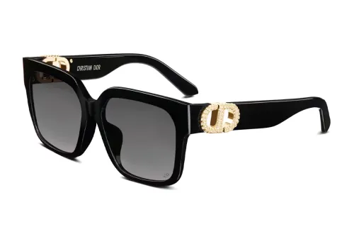 DIOR Acetate Swarovski Crystal Irregular Shape Sunglasses Women's Black