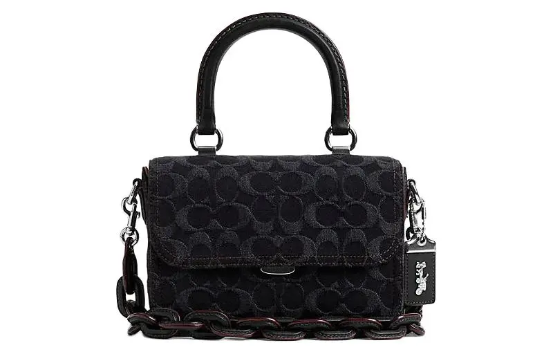 COACH Rogue Fabric Shoulder Bag, Crossbody Bag, Handbag Small Women's Black
