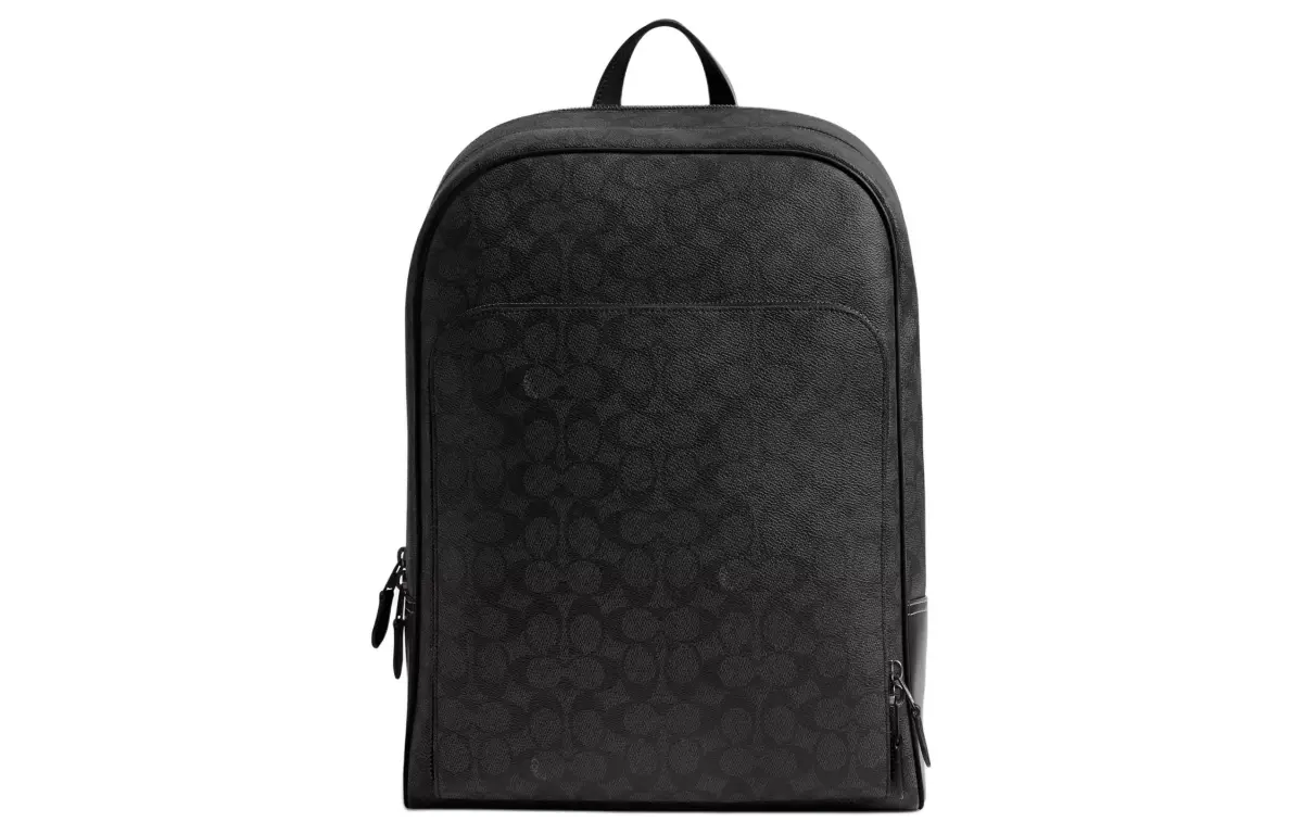 COACH Gotham Coated Canvas With Calfskin Backpack Large Men's Charcoal Gray