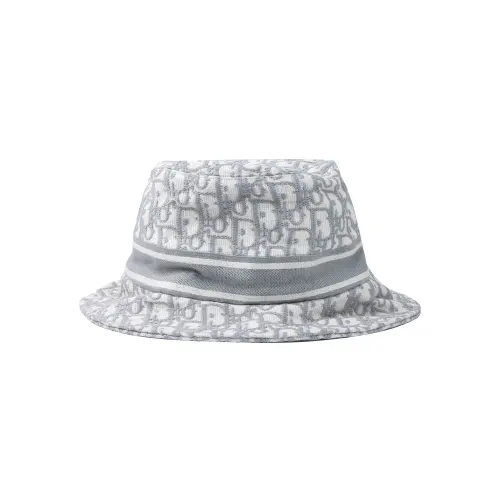 DIOR Cotton Bucket Hats Women's Gray White