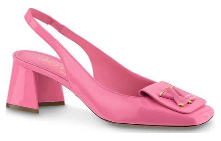 LOUIS VUITTON Shake Chunky Heel High Heels 5.5cm Women's Pink