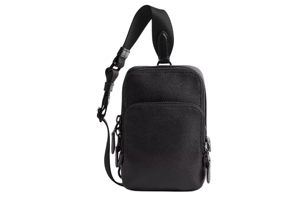 COACH Gotham Leather Shoulder Bag, Crossbody Bag, Sling Bag Mini Men's Black