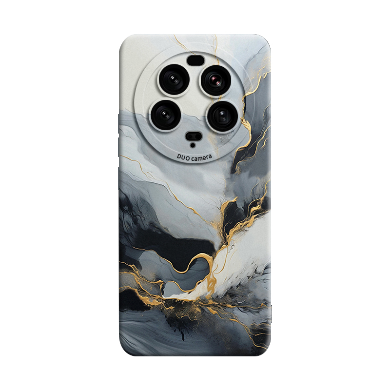 GGUU Silicone material, gilt snow-capped raw materials, skin-friendly feel, mobile phone case, suitable for Xiaomi 14/13 pro/14 ultra, Dunhuang literary style oil painting, cool art