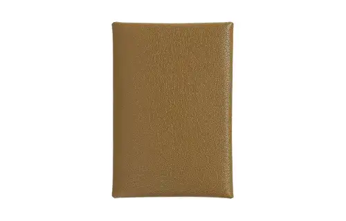 HERMES CalviCalvi Duo Chamkila Goat Skin Card Holder Mini Women's U8 Bronze Dore Copper Gold