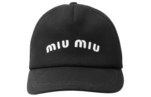 MIU MIU Twill Cotton Baseball Caps Women's Black
