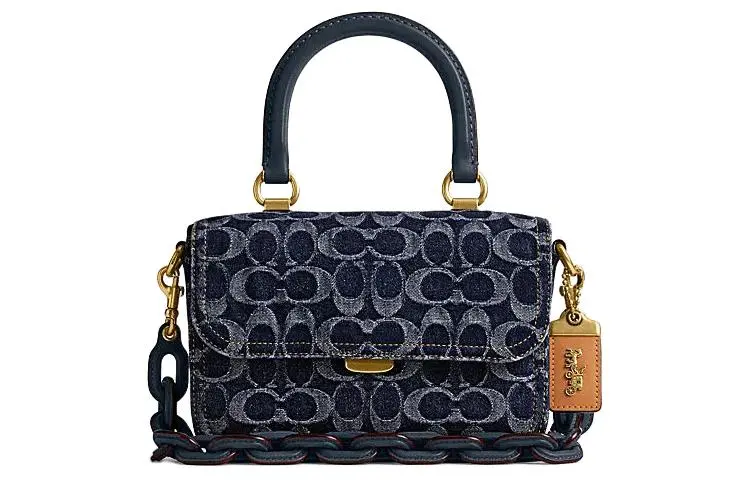 COACH Rogue Fabric Shoulder Bag, Crossbody Bag, Handbag Small Women's Blue