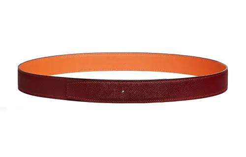 HERMES Epsom Calfskin Leather Belts Women's Width 3.2cm
