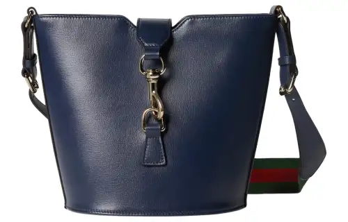 GUCCI Leather Bucket Bag, Shoulder Bag, Crossbody Bag Mini Women's Blue