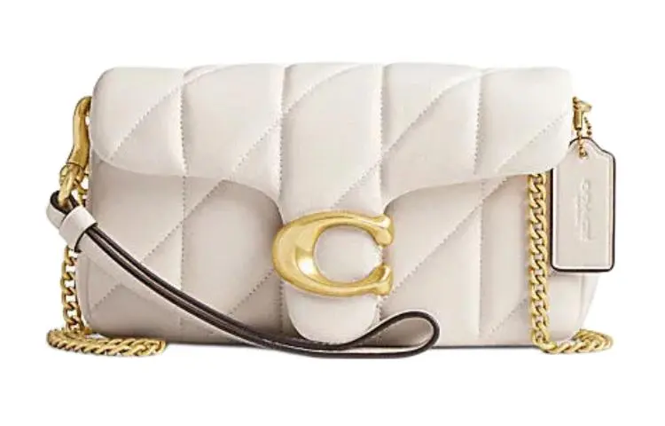 COACH Tabby Sheepskin Handbag, Shoulder Bag Small Women's White