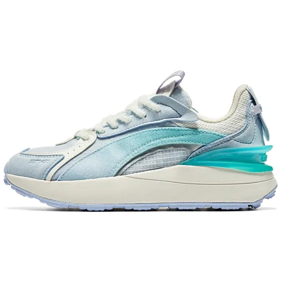 Erke Casual Shoes Women's Low-Top Ivory/Light Gray Blue