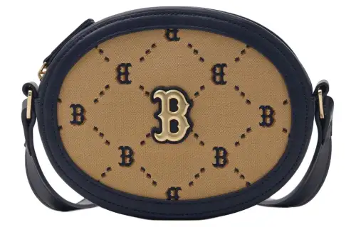 MLB Polyester Shoulder Bag, Crossbody Bag Men's Beige