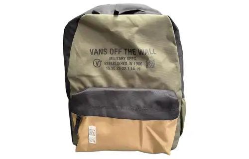 Vans Polyester Fabric Backpack Regular Unisex Green & Black