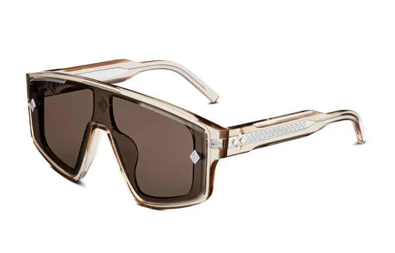 DIOR Acetate Irregular Shape Sunglasses Men's Brown