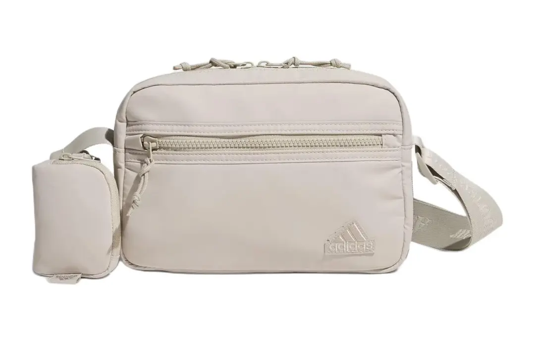 Adidas Recycled Polyester Shoulder Bag, Crossbody Bag Mini Unisex Light Gray