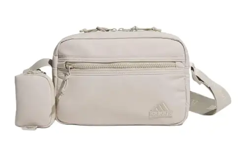 Adidas Recycled Polyester Shoulder Bag, Crossbody Bag Mini Unisex Light Gray