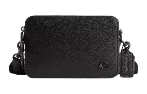 COACH Charter Leather Shoulder Bag, Crossbody Bag Small Men's Black