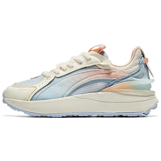Erke Casual Shoes Women's Low-Top Ivory/Neon Orange Pink
