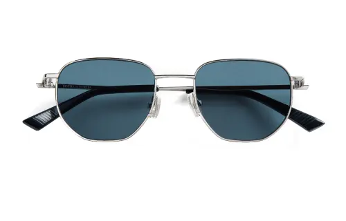Bottega Veneta Metal Recycled Acetate Irregular Shape Sunglasses Women's Silver