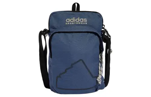 Adidas Recycled Material Crossbody Bag, Shoulder Bag Unisex Ink Blue & Black & Light Gray