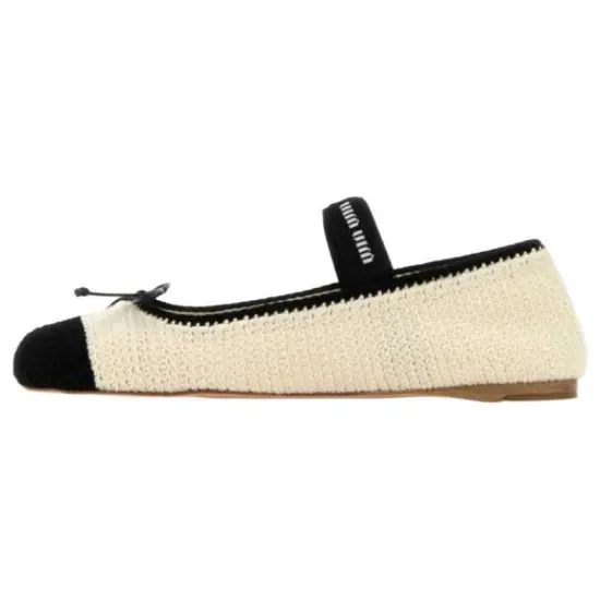 MIU MIU Crochet-knit Ballerina Shoes