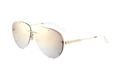 DIOR Metal Irregular Shape Sunglasses Men's Gold