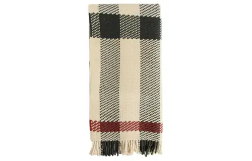 Burberry Check Pattern Fringed Edge Scarf