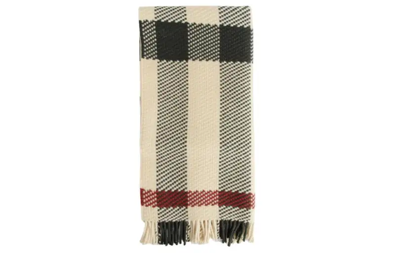 Burberry Check Pattern Fringed Edge Scarf