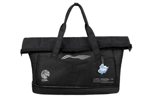 Li Ning CBA All Star Polyester Bucket Bag, Sports Bag, One Shoulder Handbag Unisex Black
