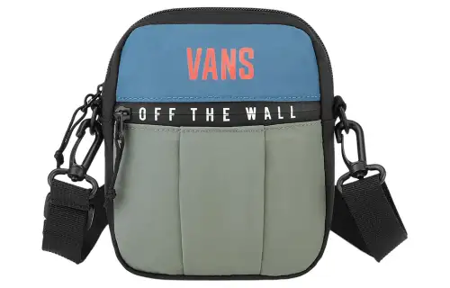 Vans Polyester Shoulder Bag, Crossbody Bag Mini Unisex Olive Green/Blue