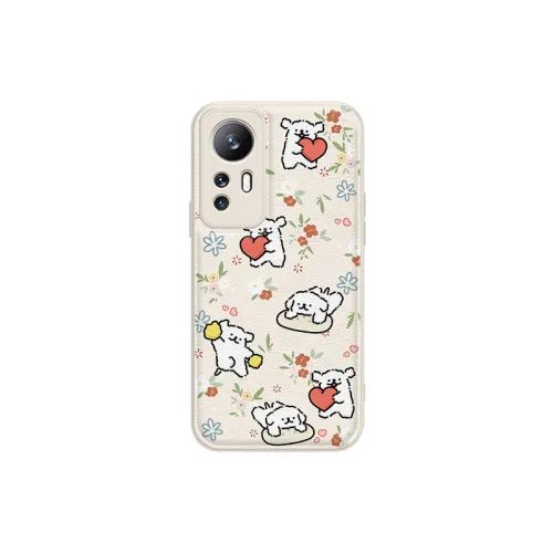 US 10 Cents MSMF Leather Material Silicone Leather Line Puppy Cute Cartoon Girlfriend Internet Celebrity Mobile Phone Case Suitable for Xiaomi/MI/14/13/12/11PRO/MIX4 Redmi K70/K60 Extreme Edition 50 Girls